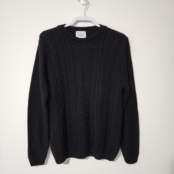 Topman Other - NWT Topman Mens Crew Neck Pullover Sweater Black Acrylic Made in Britain Size M